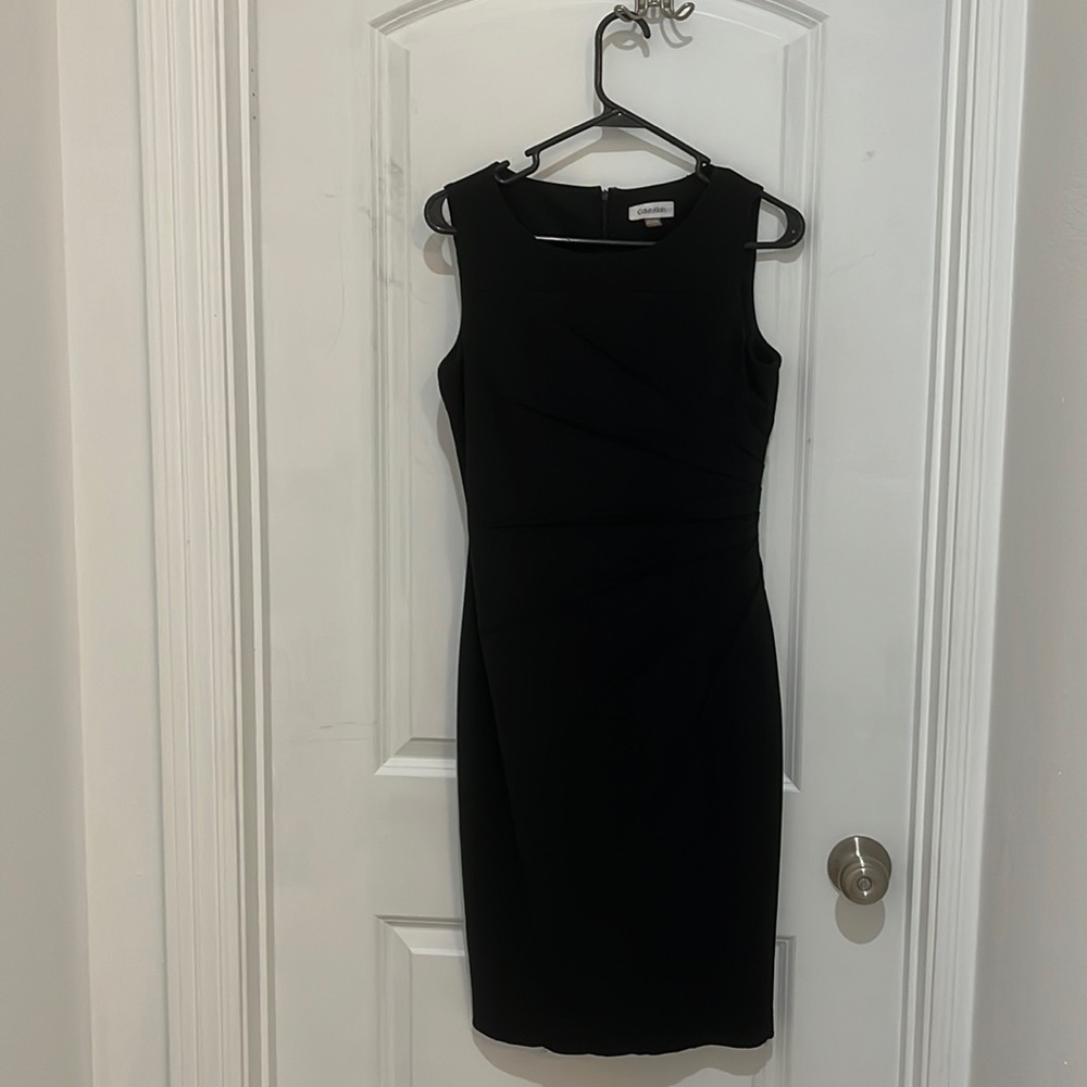Size 6 Black Calvin Klein Sheath Dress